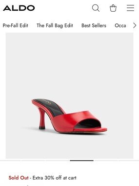 ALDO Red Open-Toe Mid Heel Mule